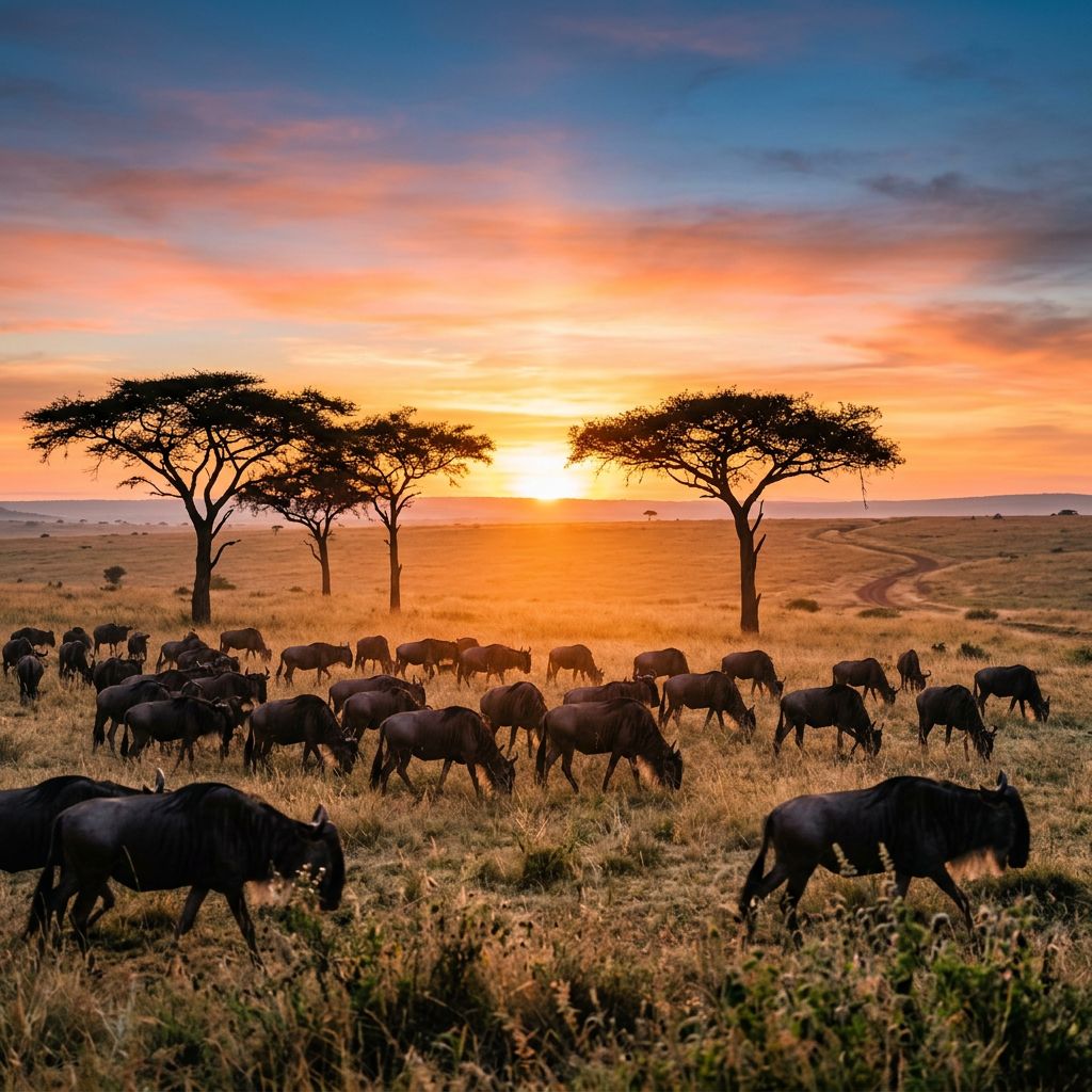 Tanzania safari guide Serengeti plains sunrise wildebeest 2026