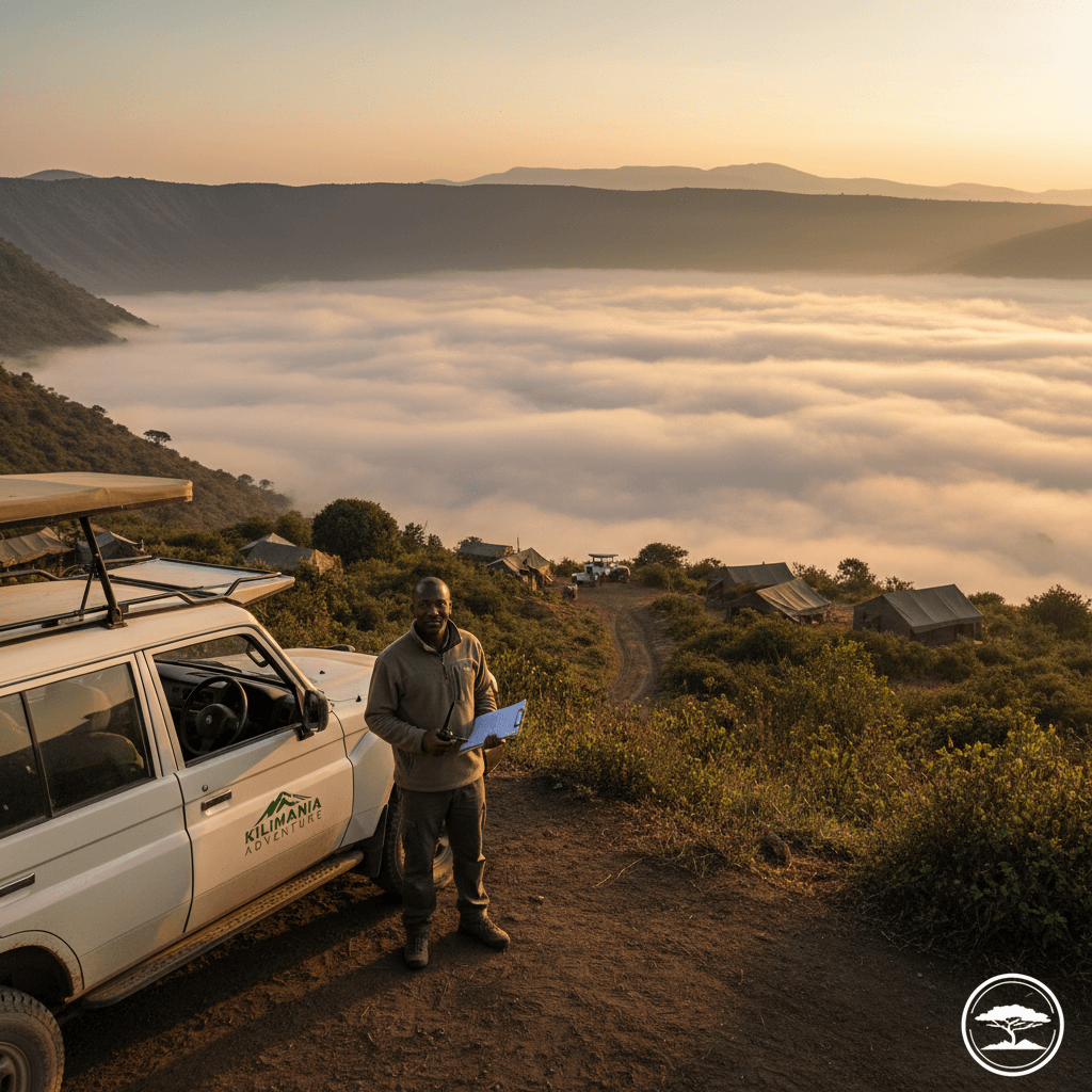 Ngorongoro Crater Safari From Moshi 2026: Cost & Drive Guide 1 Ngorongoro Crater safari from Moshi dawn at Simba Campsite Tanzania