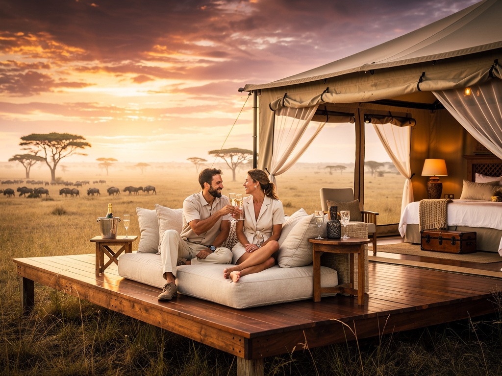 Tanzania honeymoon safari private tented suite northern Serengeti Kogatende