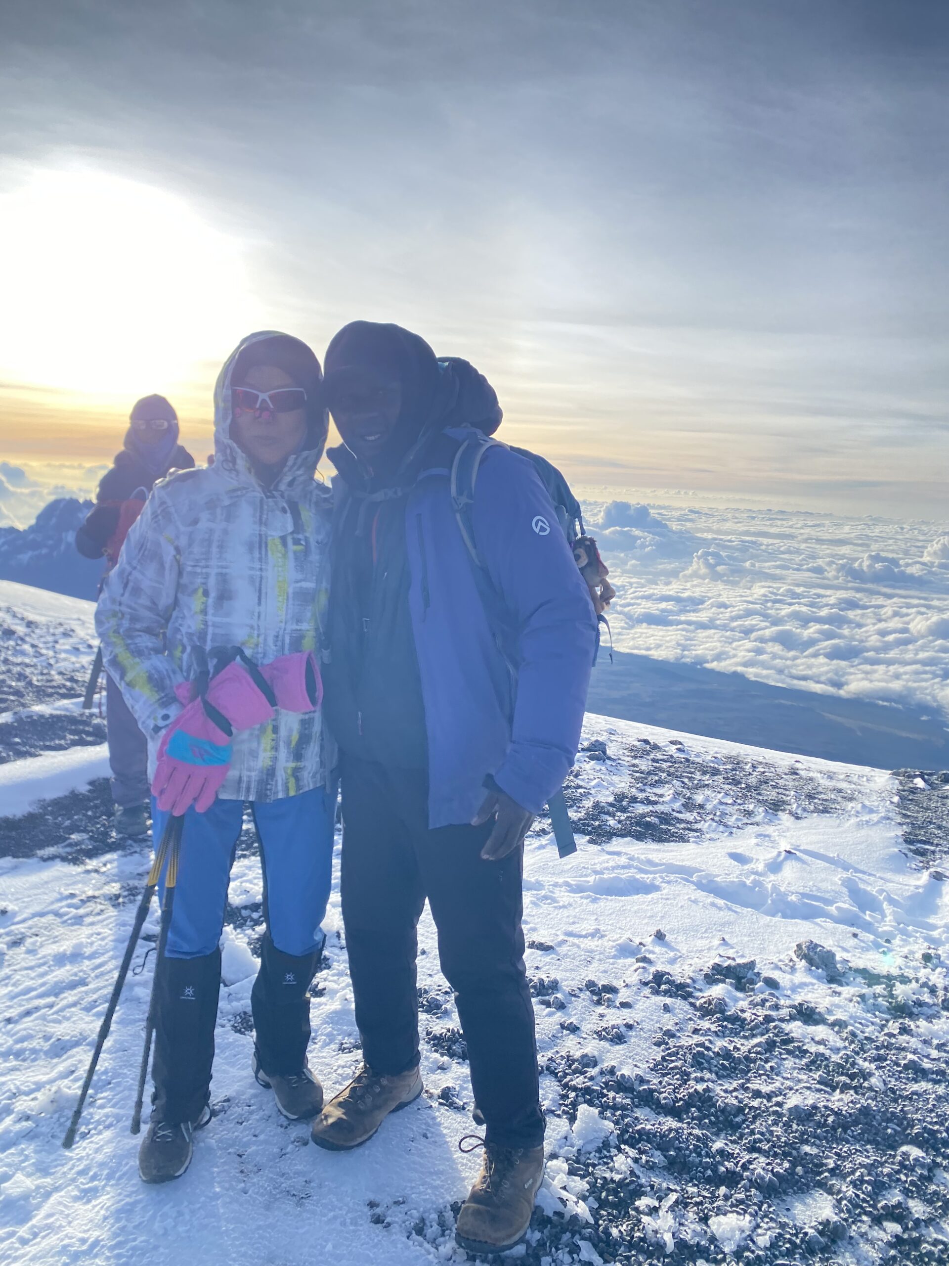 Sabinus Msimba with the biginner after uhuru peak, Can a Beginner Climb Kilimanjaro? The Honest Answer From Sabinus Msimba