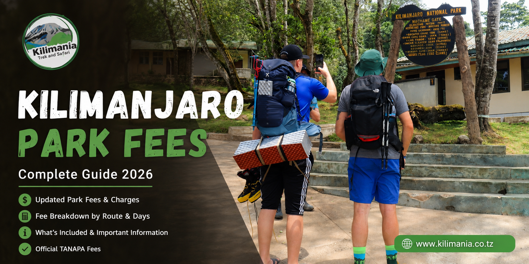 Kilimanjaro Park Fees 2026: What You’ll Actually Pay TANAPA, By Route