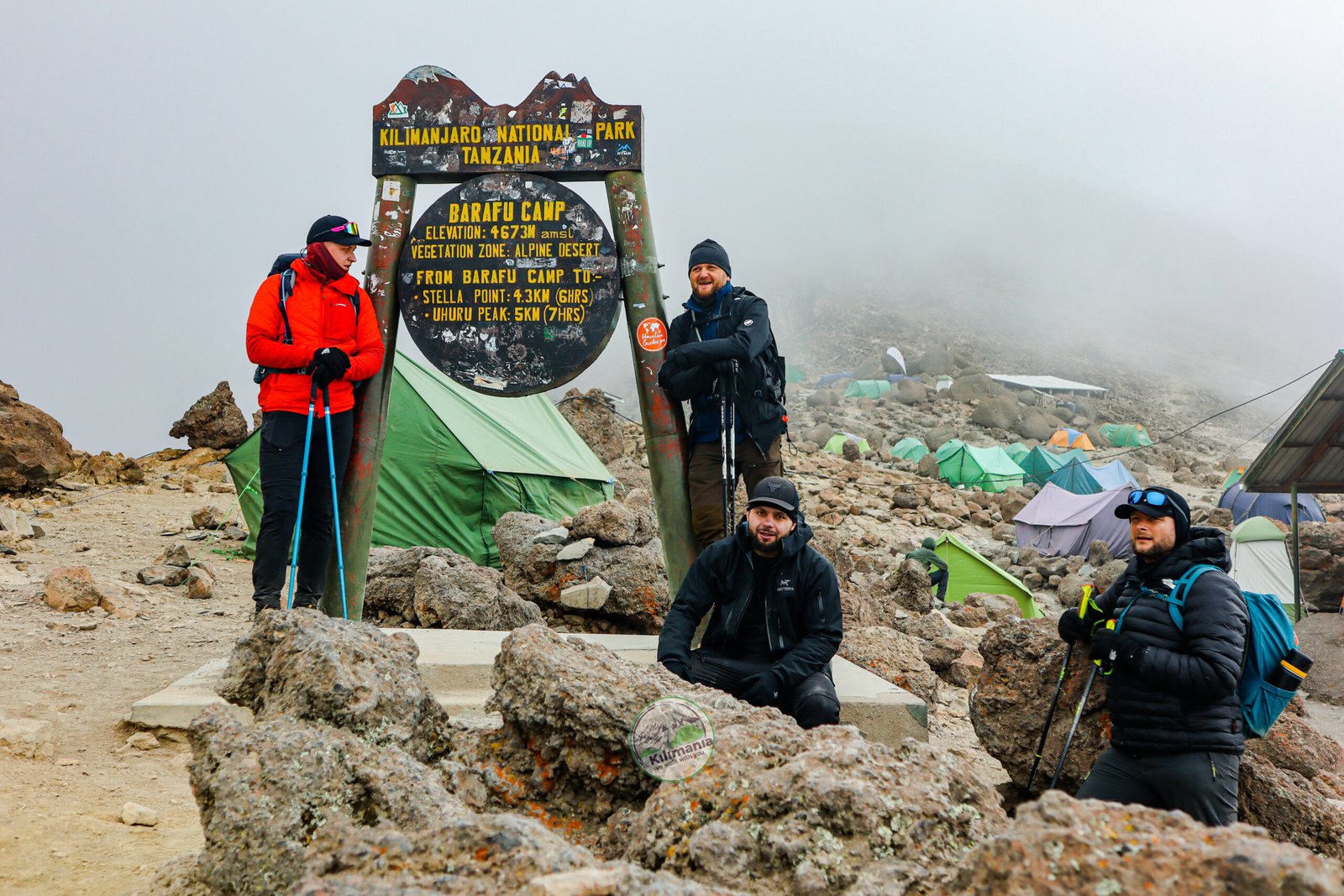 Barafu High Camp — the summit base camp used by Shira Route climbers on Kilimanjaro